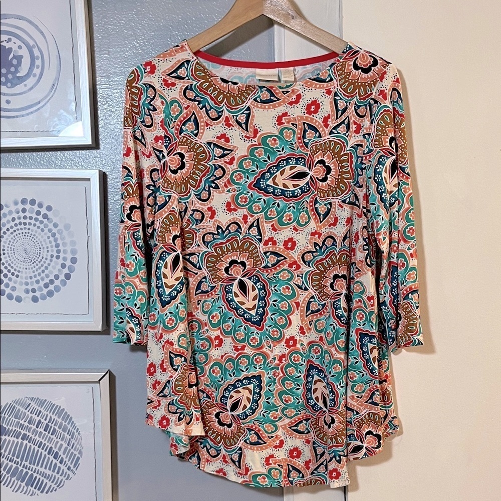 Chico's Multicolor Paisley Blouse Chico’s Size 0 = US Size S